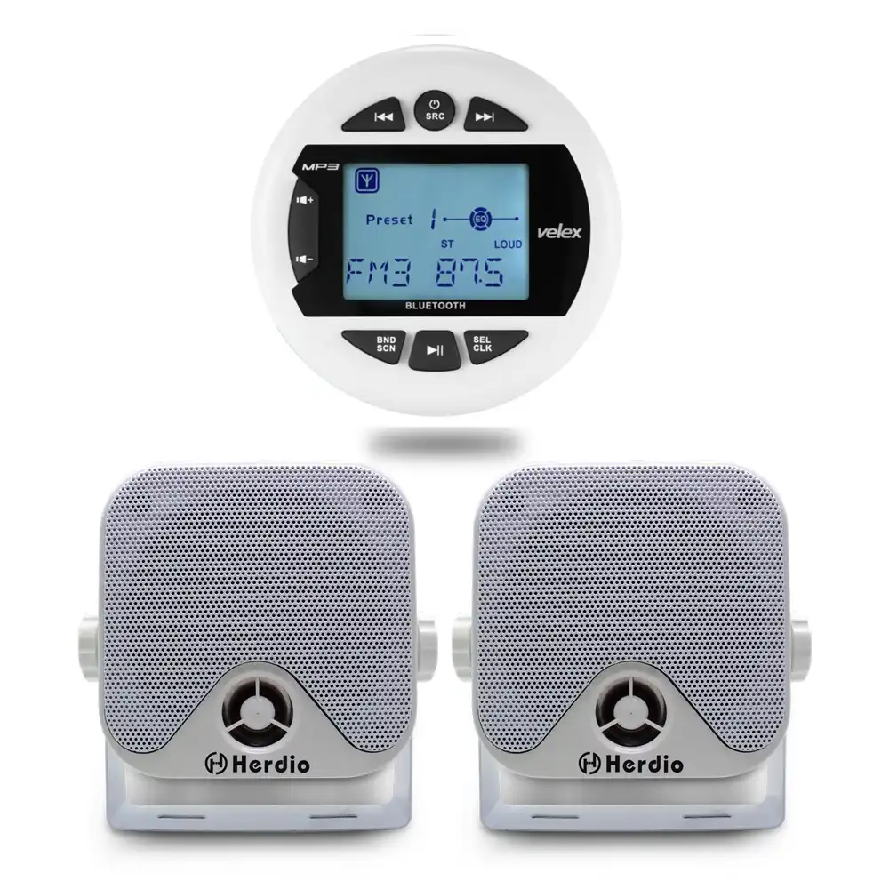 marine electronics box with speakers