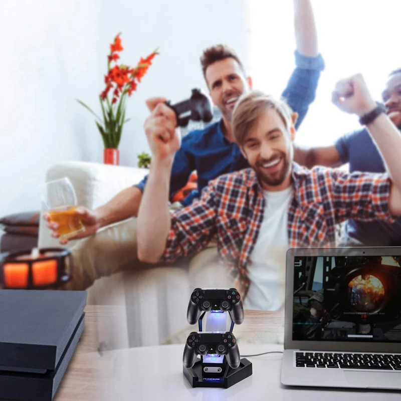 ABHU-T1 контроллер зарядное устройство зарядная станция 2 Usb зарядное устройство кронштейн Быстрая зарядка для Ps4 серебро+ черный