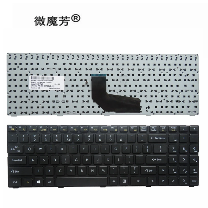 

Laptop Keyboard for DNS TWC K580S i5 i7 D0 D1 D2 D3 K580N TWH K580C K620C AETWC700010 MP-09R63SU-920 US Black NEW