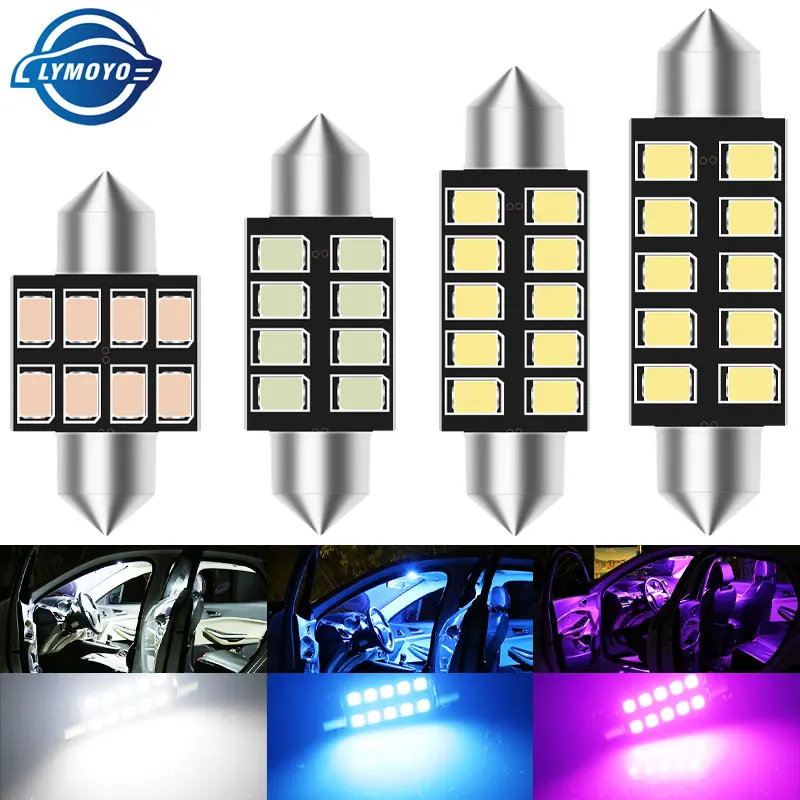 1x Festoon C5W led C10W Canbus 31/36/39/41 мм Внутреннее освещение без ошибок 2835 SMD номерной знак