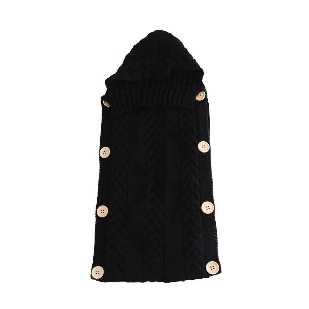 Lz245 Infant Knitted Wool Sleeping Bag Button Photography Blanket Car Sleeping Bag Comfortable Sleeping Bag