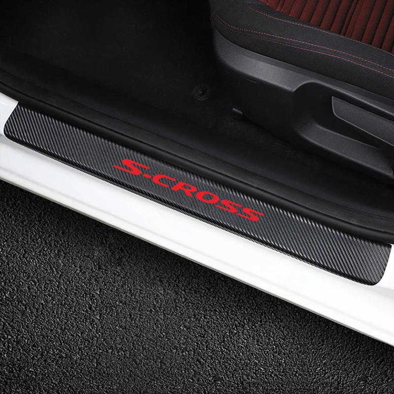 4 шт. Стикеры для стайлинга автомобиля Suzuki Scross углеродное волокно Защитная