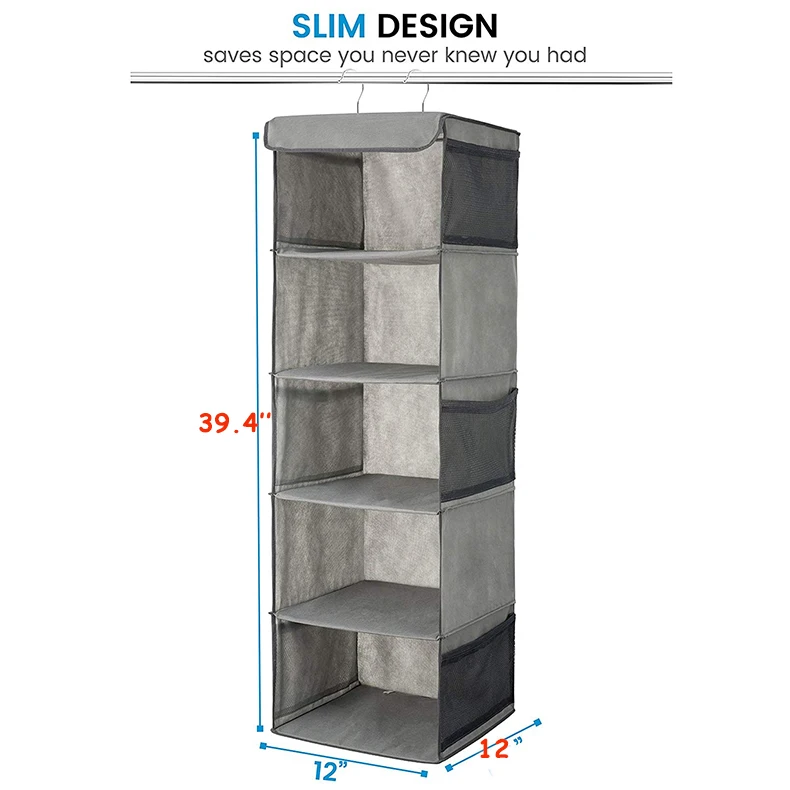  5-Shelf Fabric Closet Hanging (6)