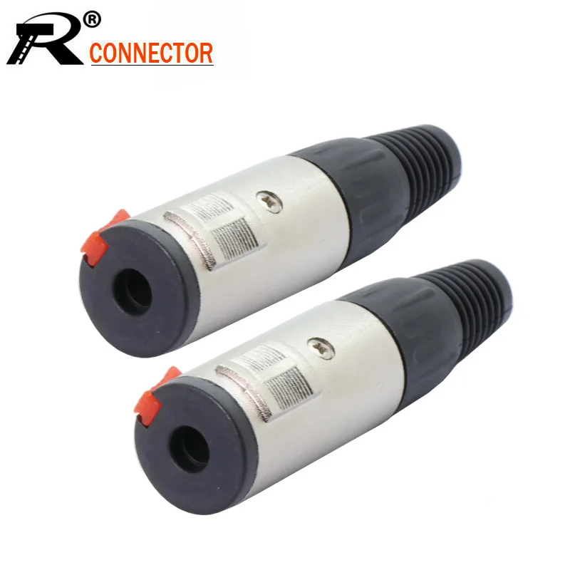 10 шт./лот 6,35 мм стерео джек 1/4 дюймов TRS гнездовой разъем микрофонный кабель провод разъем с блокировкой