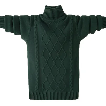 

Kids Boys Sweaters 2021 Autumn Winter Children Hemp Flowers Knitted Turtleneck Pullover Sweaters For Teen Boys 11-170 Clj533