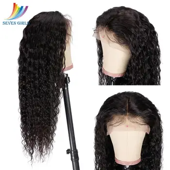

Sevengirls Italia Wave Glueless Lace Front Human Hair Wigs Natural Color Brazilian Remy 13X4 Wigs With Baby Hair Free Shipping