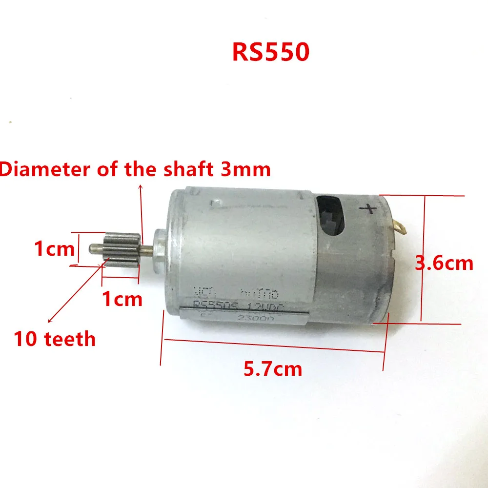 Motors for Kids Electric Car 550 RS390 RS380 12V 6V DL555 24V 10 Teeth 1 cm  