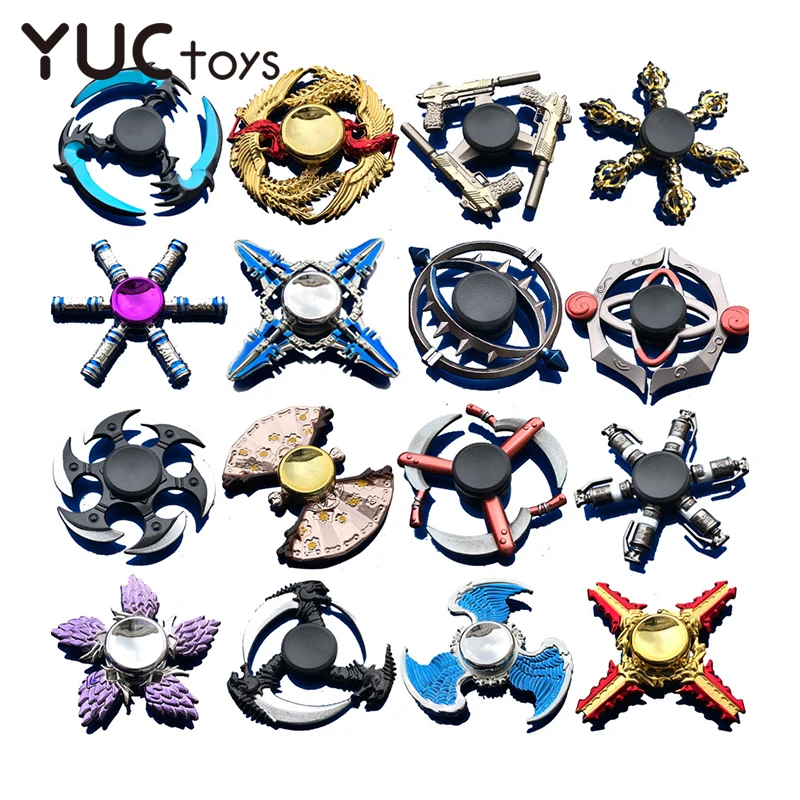 

Zinc Alloy Fidget Spinner Metal Fidget Hand Finger Focus Toy Smooth Electroplate Rainbow Hybrid Bearing Toys Relieves Stress