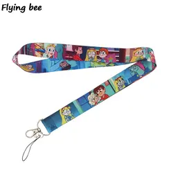 Flyingbee Star vs the Force of Evil Lanyard телефонный веревочный брелок шнурок для ключей ID Card Мультяшные шнурки для женщин X0462