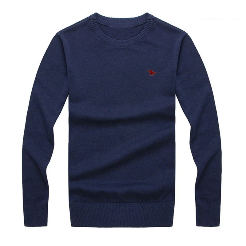 3D вышивка поло логотип 3XL Мужской пуловер Свитера Осень сплошной хлопок о-образный вырез свитер Джемперы зимний мужской трикотаж мужской пуловер