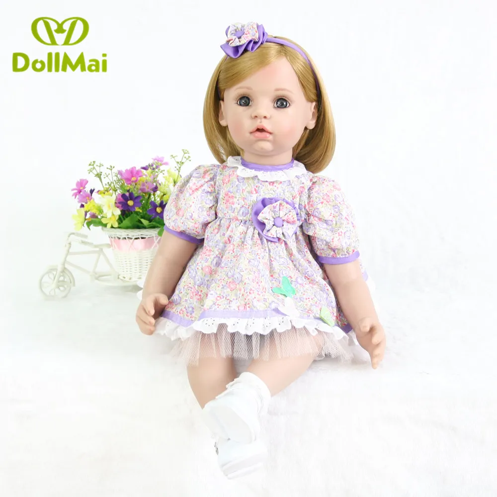 

60CM Cloth Body Reborn Baby Silicone Doll Lifelike Girl Princess Toddler Bebe Bonecas Children's toys gift