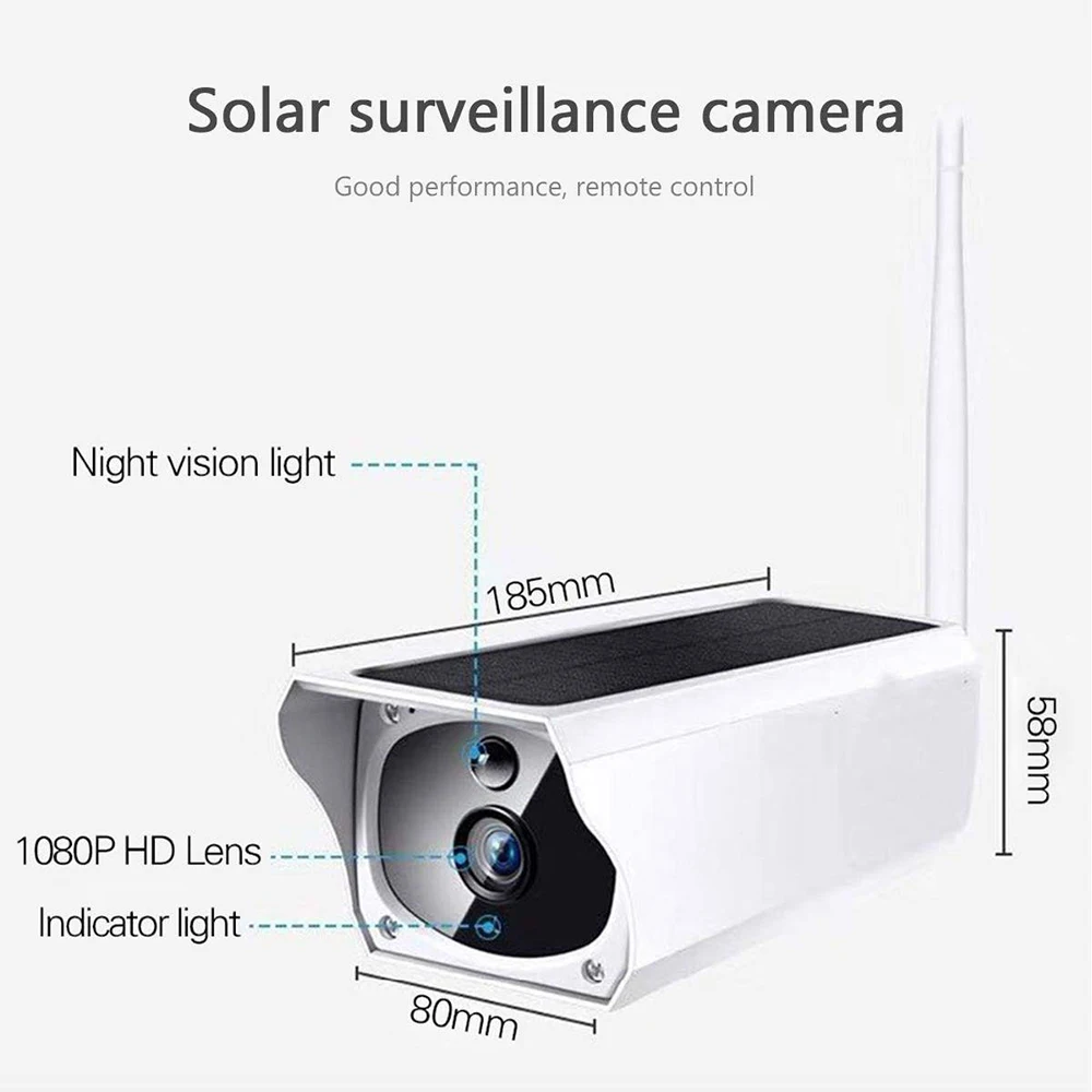 Солнечная 1080P HD CCTV ip-камера видеонаблюдения Wi-Fi беспроводная наружная IP67 водонепроницаемая облачная ИК P2P Внешняя камера