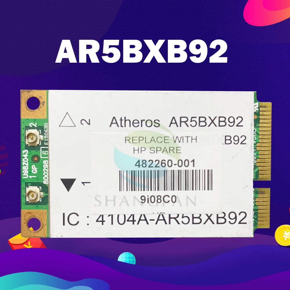 Atheros Двухдиапазонная AR9280 AR5BXB92 300 Мбит/с мини PCI-e WLAN Беспроводная карта | Компьютеры