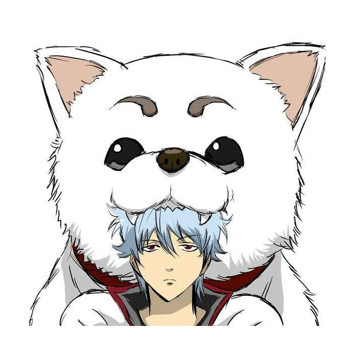 Japan Anime Gintama Sadaharu Plush Head Stuffed Toys High Quality Christmas Party Gifts