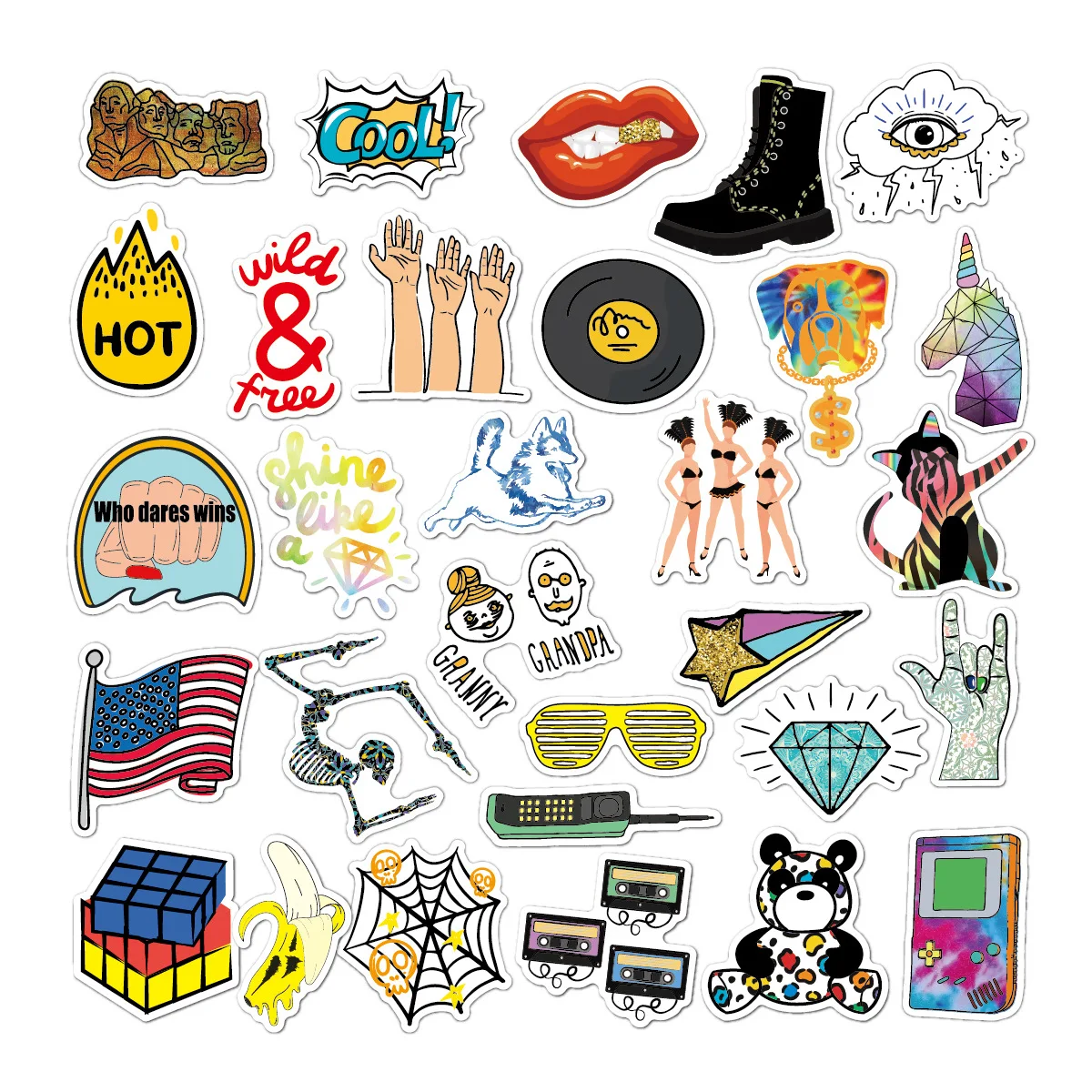 

30PCS ins cute Stickers Crafts And Scrapbooking stickers kids toys book Decorative sticker DIY Stationery