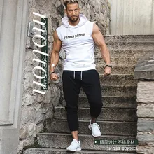 Летний Стиль, спортивный жилет с капюшоном, Мужской Свободный дышащий жилет без рукавов для фитнеса, баскетбола, тренировок, фитнеса, Sui