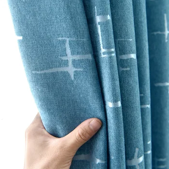 

2020 Blue Grey Blackout Curtains for Living Room Bedroom Modern Window Curtains Drapes Customed