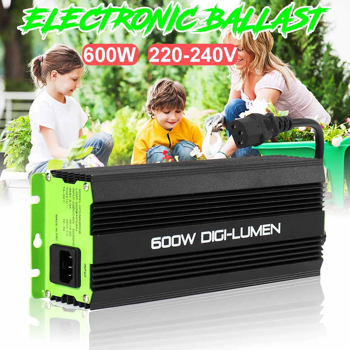 600w ue plug digital balastros para jardim