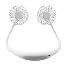 USB с двойной головкой, висящий на шее, тихий, портативный, ручной, электрический вентилятор, кондиционер, кулер, вентилятор охлаждения, летний стол, настольный, для домашнего использования