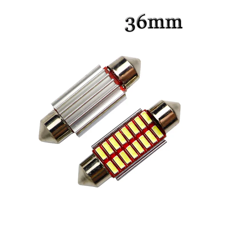 100 шт. купольные огни гирлянда C5W Canbus 31 мм 36 мм 39 мм 41 мм 12 16 20 24 SMD 4014 светодиодный неполярный 0.1A внутренняя карта света белый 12В