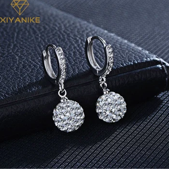 

XIYANIKE 925 Sterling Silver New Arrival Geometric Zircon Drop Earrings for Women Wedding Couple Fashion Simple Ear Jewelry Gift
