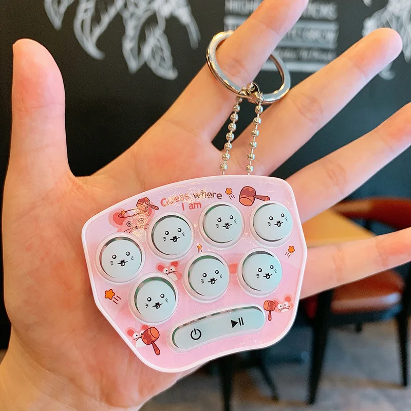 Mini Portable Game Console Keychain Children Handheld Game Console Toy Puzzle Nostalgic Cartoon Creative New Year Christmas Gift