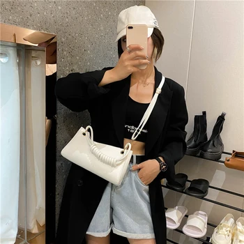 

Youth Ladies Simple Versatile Bag Fashion Women Solid Shoulder Satchel PU Leather Telephone Line Crossbody Handbag