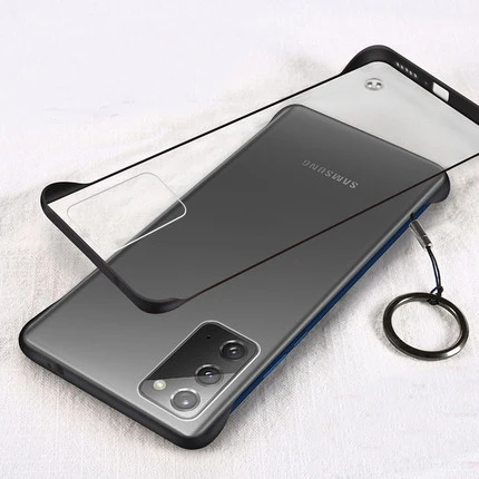 Чехол для Samsung Galaxy Note 20 ультра жесткий матовый прозрачный тонкий с кольцом