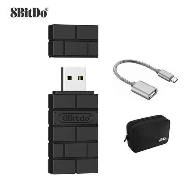 8Bitdo USB Bluetooth Receiver Adapter  For Nintend Switch For PS5 PS4 Windows PCs Macs Raspberry Pi With Cable Bag