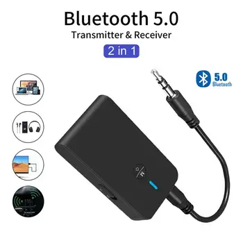 

2 In 1 Bluetooth 5.0 Transmitter adapter 3.5mm Jack Aux Hi-Fi Music Audio aux Rechargeable Receiver For Tv Computer Car Speaker