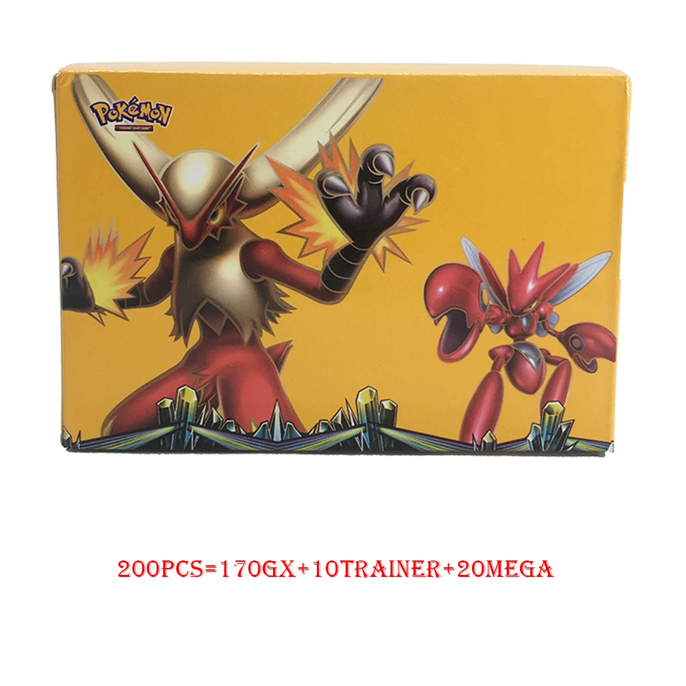 200PCS GX MEGA Pokemon Shining Flash Card 3D Sword Shield Sun Moon Card Collectible Gift Children Toy