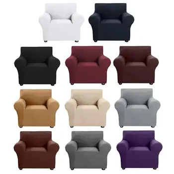 

Stretch Sofa Cover Sufficient Enduring Ruggedness Solid Color Milk Silk Elastic Slipcovers Couch Covers for Bedroom