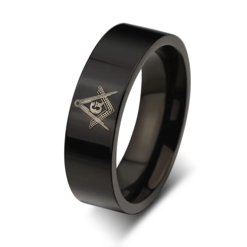 

Masonic Logo Ring Classic Hot Sales-Titanium Steel Rings Men Ring Accessories R-076
