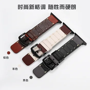 

Luxury Genuine leather loop strap for apple watch band series 4 3 2 1 42mm 38mm watchband for iwatch 44mm 40mm