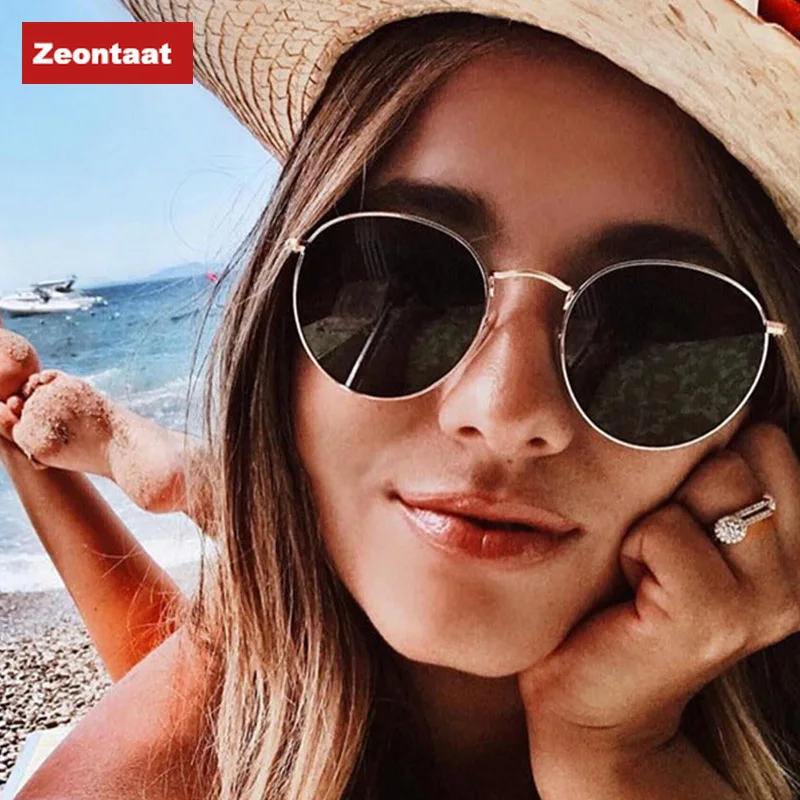 Женские солнцезащитные очки с металлической оправой Zeontaat трендовые пляжные