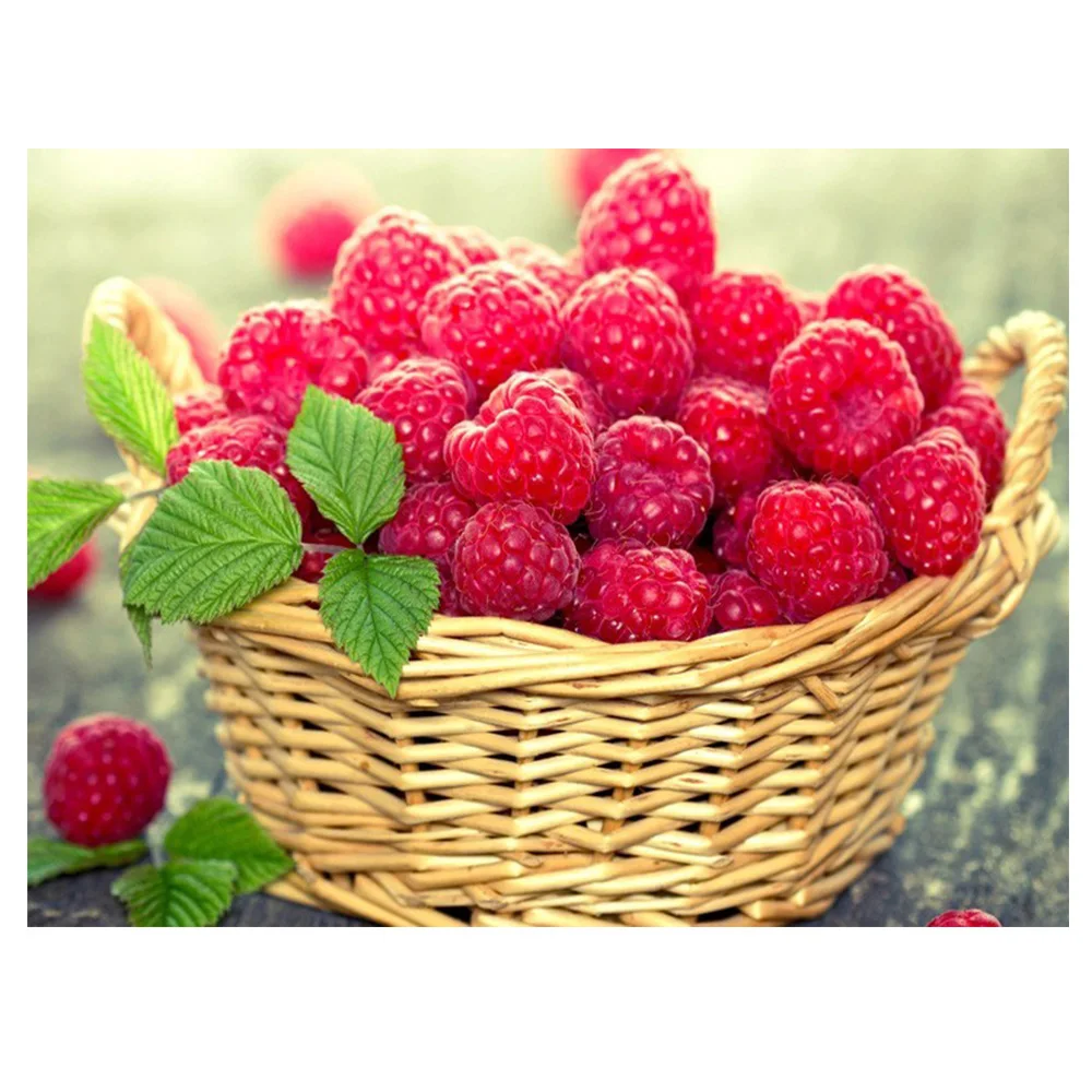 Full 5D Diy Daimond Paintings &quotRaspberrys" 3D Diamond Painting Round Rhinestones Diamant painting Embroidery Fruits bead Decor | Дом и