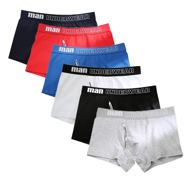 6pcs/Lot Cotton Mens Underpants Soft Boxer Men Breathable Solid Underwear Flexible Boxershorts Cuecas Vetement Homme 365