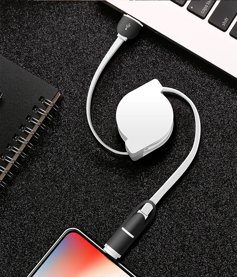 Многофункциональный usb-кабель 2 в 1, универсальный кабель для быстрой зарядки и передачи данных, два в одном для микротелескопического расширения usb с логотипом на заказ