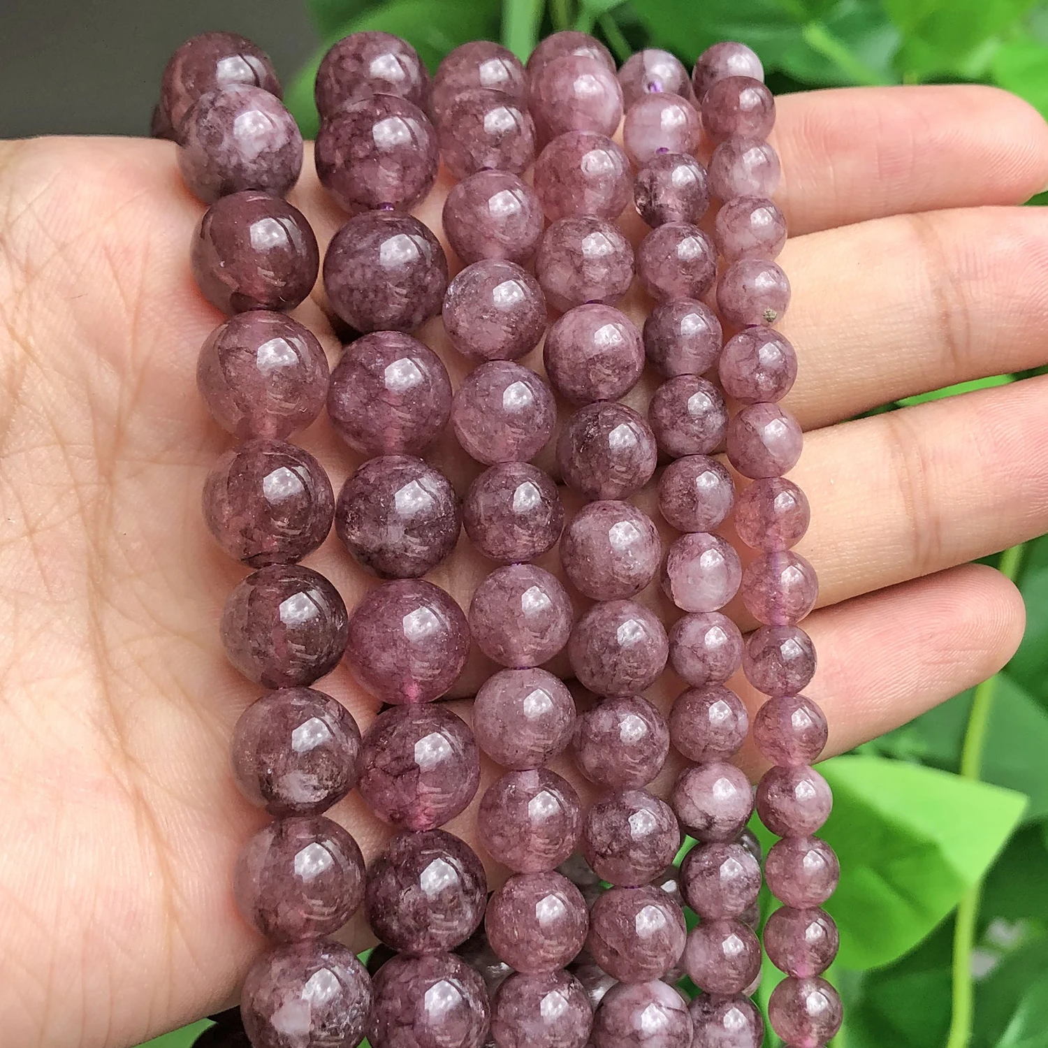 

Natural Stone Beads Lepidolite Round Loose Beads For Jewelry Making 6/8/10mm 15.5inches DIY Bracelet