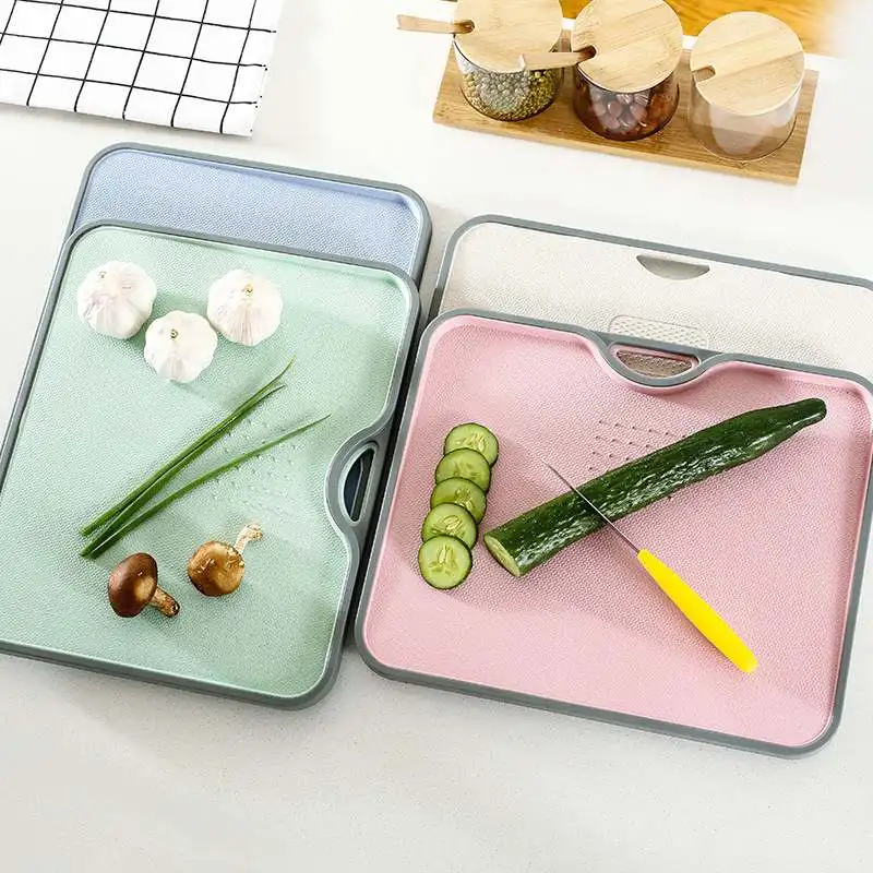 

Double-sided Chopping Block Durable Non-slip Hangable Cutting Board Kitchen Accessories Meat Fruit Vegetable Chopping Board Tray