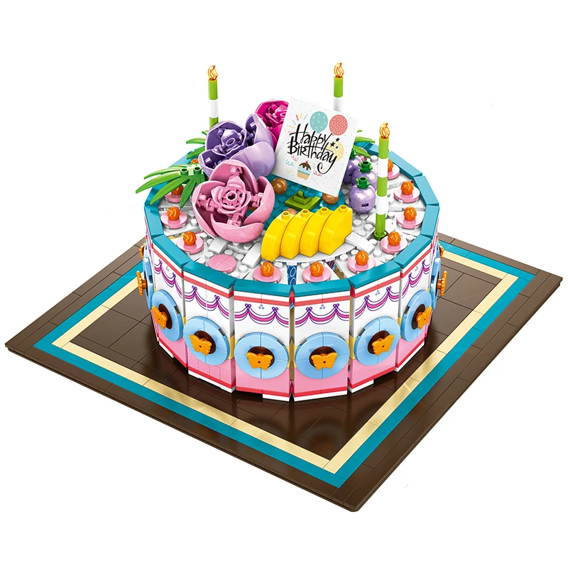 

Creator Wedding Cake Building Block Fit Legoing Idea Bricks With Cake Box DIY Children Toys Newlyweds Wedding Gifts