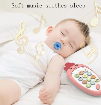 

2020 new baby rattle toy early education puzzle multifunctional smart phone shape With biteable soft rubber baby rattle toy