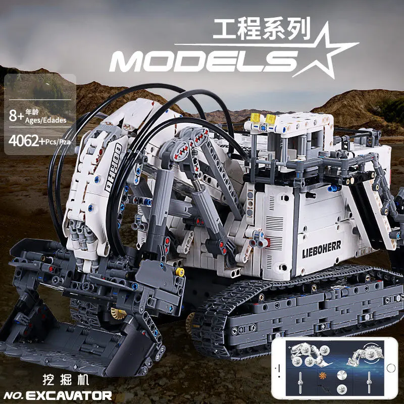 Technic Mining Excavator R9800 модель совместима 42100 строительные блоки кирпичные моторы набор питания MOC-1874 город детские игрушки подарки