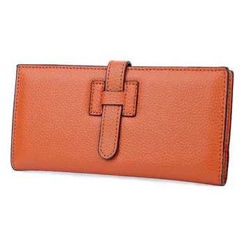 

New Simple Fashion Genuine Leather Ladies Long Wallet Trendy Ultra-thin Women's Wallet Womne's Cow Leather Long Wallet