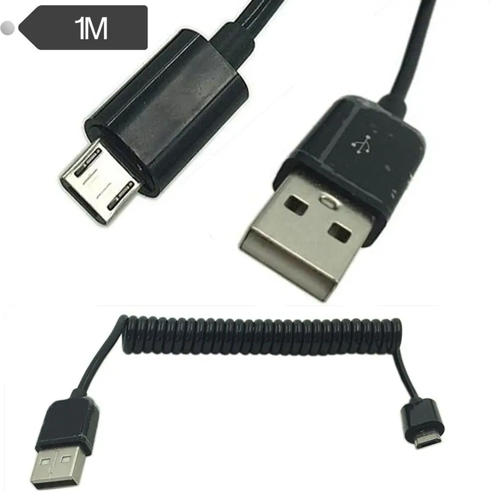 USB 2 0 A папа к Micro B спиральный адаптер кабель для зарядки передачи данных разъем