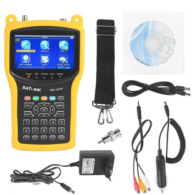 Satlink ws 6979 DVB S2 & T2 комбинированный измеритель сигнала спектра спутниковый finder метр