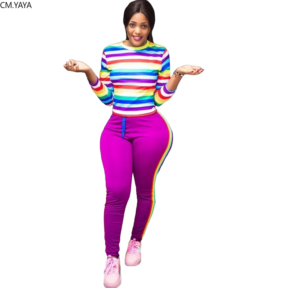 rainbow stripe tracksuit
