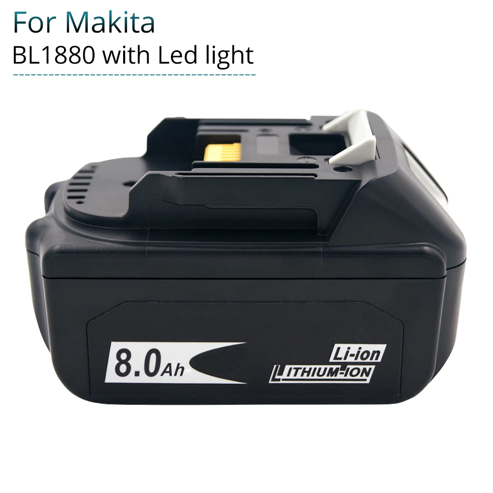 Литий ионный аккумулятор для Makita BL1850 BL1860 BL1830 6 0 Ач/8 Ач 18 в|Перезаряжаемые батареи|
