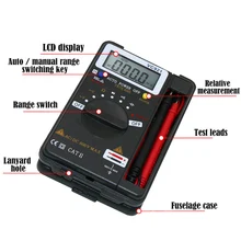With Test Leads nNew VC921 Multimeter LCD Display DMM Integrated Handheld Pocket Mini Digital Multimeter hioki dt4221 premier pocket dmm digitl multimeter with cat iv 300v cat iii 600v safety