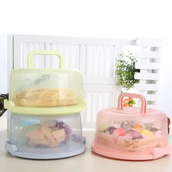 

Plastic Round Cake Box Carrier Handle Pastry Lightweight Storage Holder Dessert Container Cover Case Cake Accessories